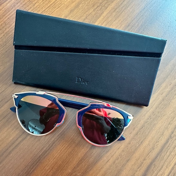 Christian Dior Navy and Rose Gold Two Tone Sunglasses - Picture 1 of 5